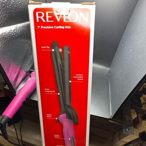 Revlon 1” Curling Iron- Pink & Black- Open box tested & works
